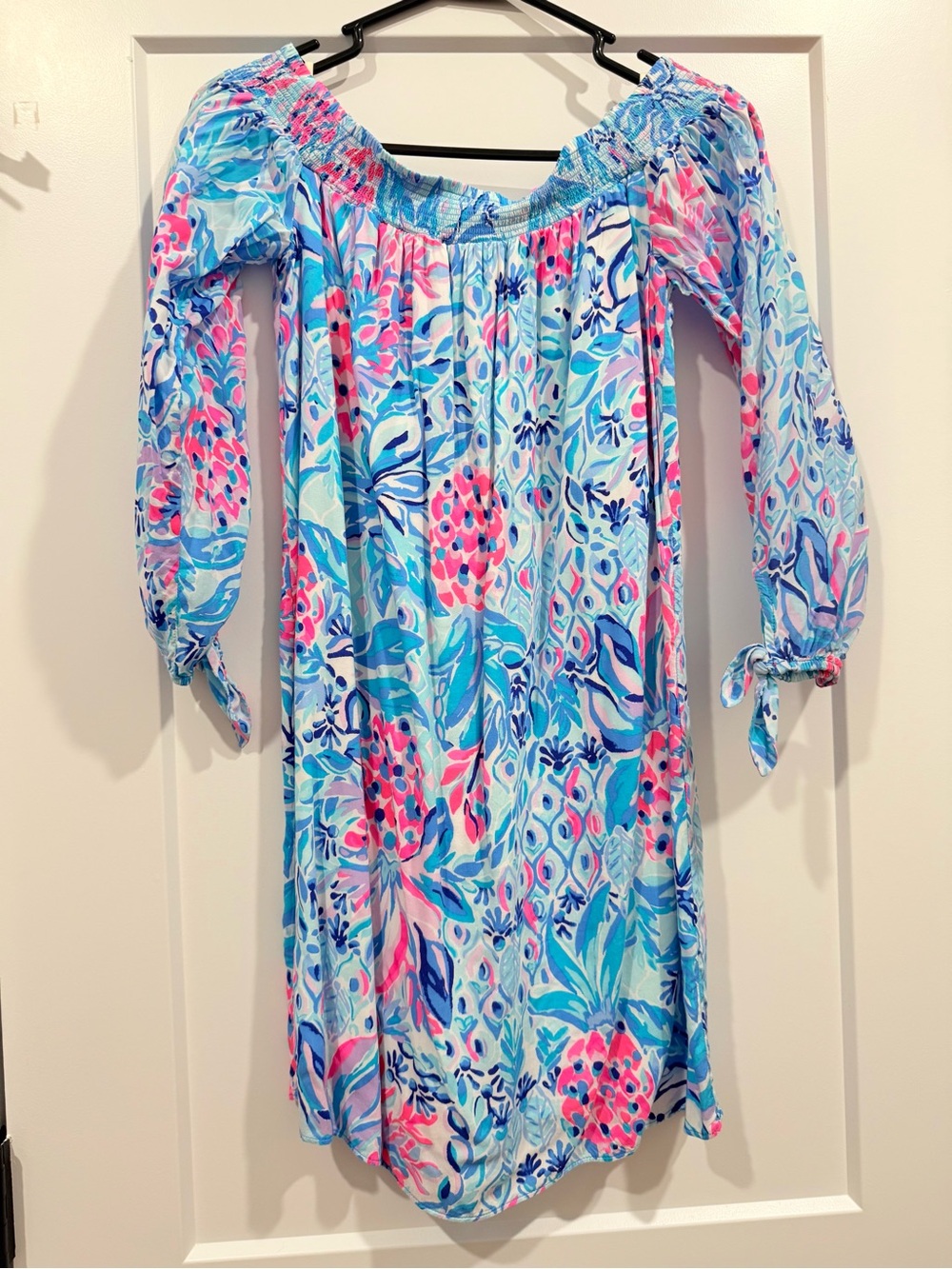 Lilly Pulitzer Aqua Pink Blue Floral Sundress